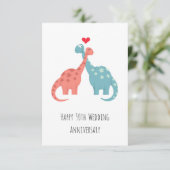 Happy 50th Wedding Jubileum Cute Dinosaurs Kaart (Staand voorkant)