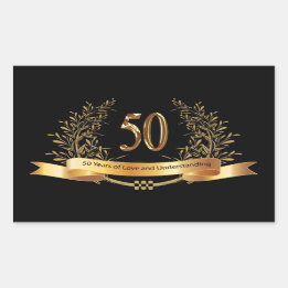 Happy 50th Wedding Jubileum Gifts Rechthoekige Sticker