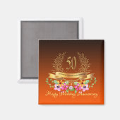 Happy 50th Wedding Jubileum Magnet Magneet (Voorkant / Achterkant)
