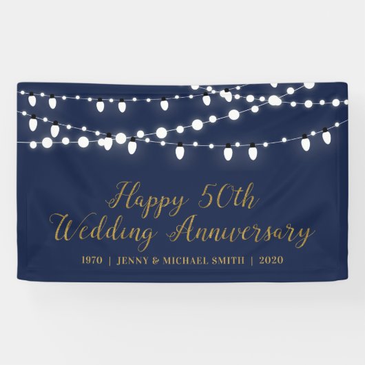 Happy 50th Wedding Jubileum Party Banner (Horizontaal)