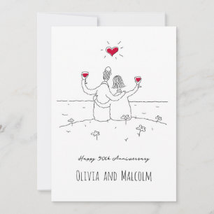 Happy 50th Wedding Jubileum Red Heart Paar