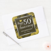 Happy 50th Wedding Jubileum Vierkante Sticker (Envelop)