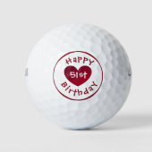 Happy 51st Birthday golfballen van dalDesignNZ (Voorkant)
