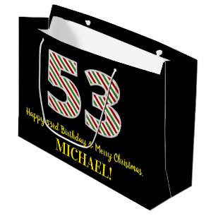 Happy 53rd Birthday & Merry Kerstmis, aangepaste n Groot Cadeauzakje