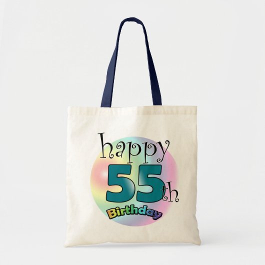 Happy 55th Birthday (blauw) Tote Bag (Voorkant)