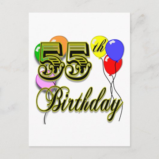 Happy 55th Birthday Celebration Briefkaart (Voorkant)