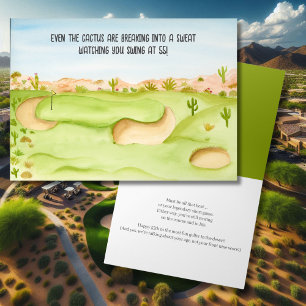 Happy 55th Birthday Desert golfbaan Waterverf Kaart