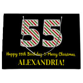 Happy 55th Birthday & Merry Kerstmis, aangepaste n Groot Cadeauzakje (Voorkant)