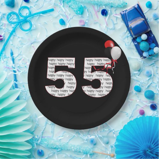 Happy 55th Birthday op zwart papier Bord (Feest)