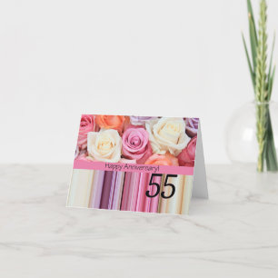 Happy 55th Jubileum rozen Kaart