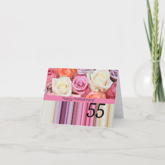 Happy 55th Jubileum rozen Kaart
