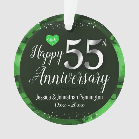 Happy 55th Wedding Jubileum Ornament (voorkant)