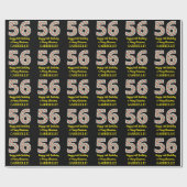 Happy 56th Birthday & Merry Kerstmis, aangepaste n Cadeaupapier (Vlak)