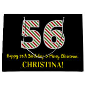 Happy 56th Birthday & Merry Kerstmis, aangepaste n Groot Cadeauzakje (Voorkant)