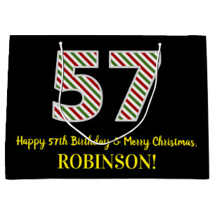 Happy 57th Birthday & Merry Kerstmis, aangepaste n Groot Cadeauzakje