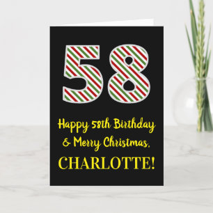 Happy 58th Birthday & Merry Kerstmis, aangepaste n Kaart