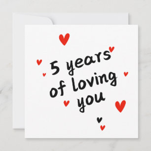 Happy 5 jaar Jubileum Kaart - Love & Hearts Them