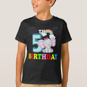 Happy 5th Birthday Boy Baby Olifant Kind - vijf T-shirt