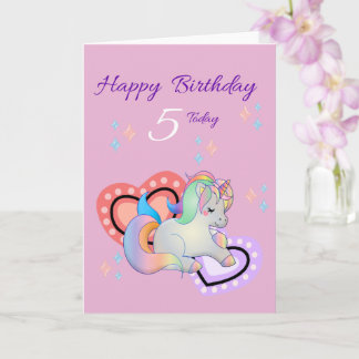 Happy 5th Birthday Girl Kaart