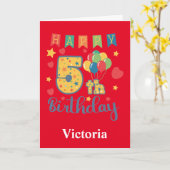 Happy 5th Birthday-kaart Kaart (Gele Bloem)