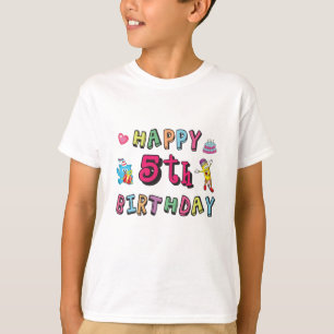 Happy 5th Birthday - wensen van 5 jaar oud T-shirt