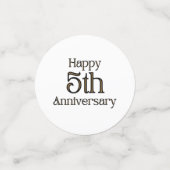 Happy 5th Jubileum Table Confetti (Kleine voorkant)