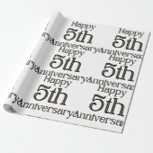 Happy 5th Jubileum Wrapping Paper Cadeaupapier (Uitgerold)