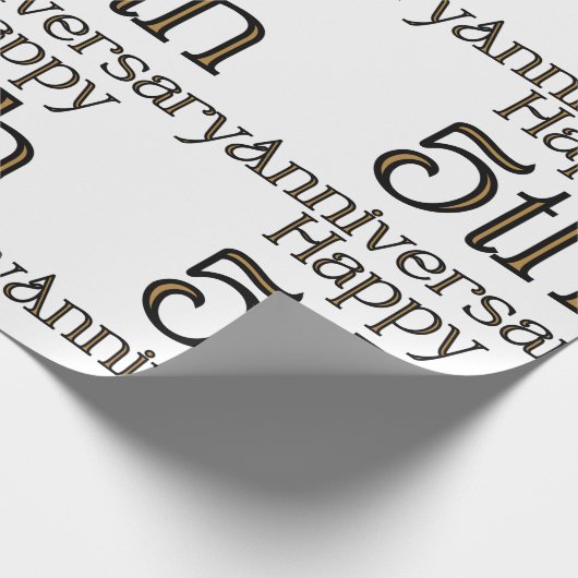 Happy 5th Jubileum Wrapping Paper Cadeaupapier (Hoek)