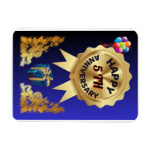 Happy 5th Wedding Jubileum Magneet (Horizontaal)