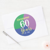 Happy 60e Anniversaire Classic Round Sticker (Enveloppe)