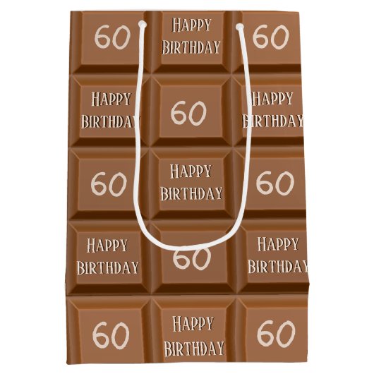Happy 60th Birthday Chocolate Snoep Bar Medium Cadeauzakje (Achterkant)