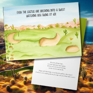 Happy 60th Birthday Desert golfbaan Waterverf Kaart