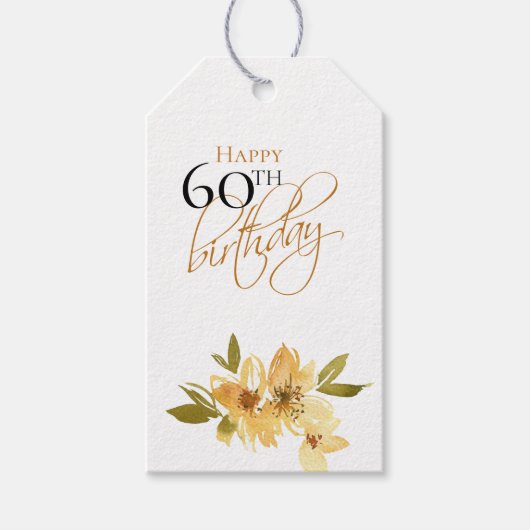 Happy 60th Birthday Gift Labels Cadeaulabel (Voorkant)