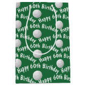 Happy 60th Birthday Golf Balls Medium Cadeauzakje (Voorkant)