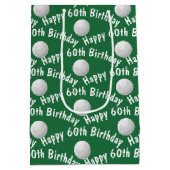 Happy 60th Birthday Golf Balls Medium Cadeauzakje (Achterkant)