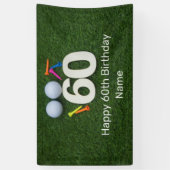 Happy 60th Birthday Golfer met golfbal en t - shir Spandoek (Verticaal)