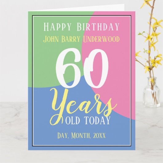 Happy 60th Birthday Kaart (Gele Bloem)