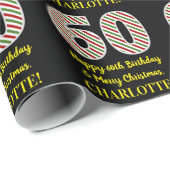 Happy 60th Birthday & Merry Kerstmis, aangepaste n Cadeaupapier (Rol Hoek)