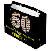 Happy 60th Birthday & Merry Kerstmis, aangepaste n Groot Cadeauzakje (Achterkant Gekanteld)