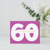 Happy 60th Birthday Milestone Briefkaarten - Magen (Staand voorkant)