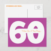 Happy 60th Birthday Milestone Briefkaarten - Magen (Voorkant / Achterkant)