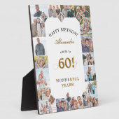 Happy 60th Birthday Personalized Photo Collage Fotoplaat (Zijkant)