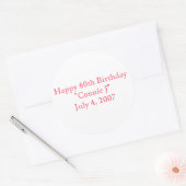 Happy 60th Birthday Ronde Sticker (Envelop)