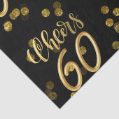 Happy 60th Birthday Zwart en Goud thema Tissuepapier (Detail)
