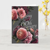 Happy 60th Jubileum-Elegant Floral Jubileum Kaart (Gele Bloem)