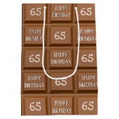 Happy 65th Birthday Chocolate Snoep Bar Medium Cadeauzakje (Achterkant)