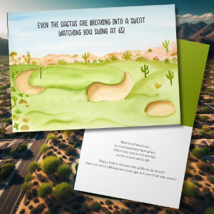 Happy 65th Birthday Desert golfbaan Waterverf Kaart