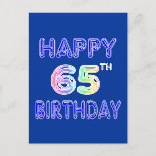 Happy 65th Birthday in ballonlettertype Briefkaart