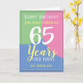 Happy 65th Birthday Kaart (Gele Bloem)