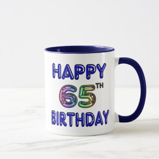 Happy 65th Birthday Mok in ballonlettertype (Rechts)